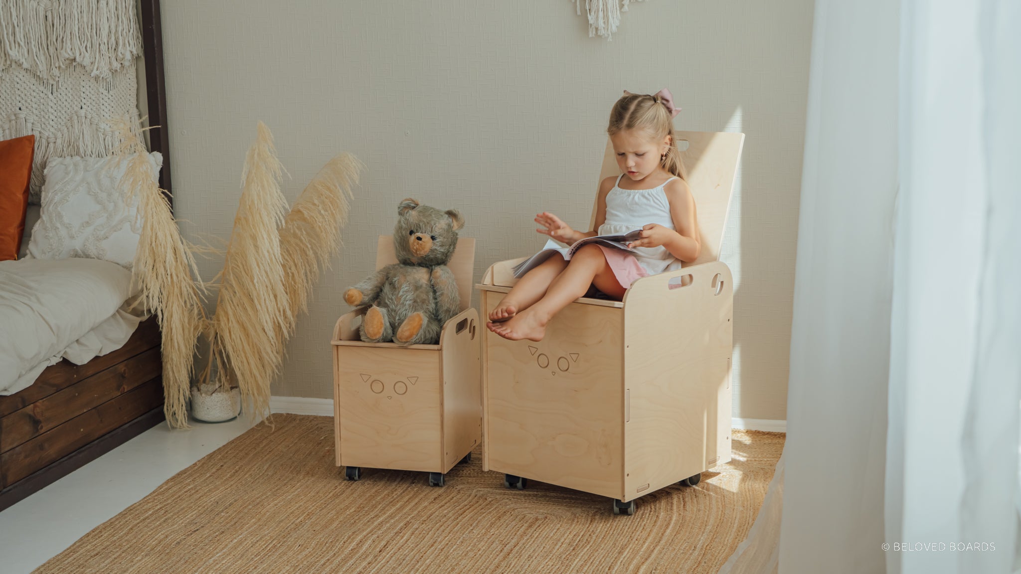 Wooden toy storage box
