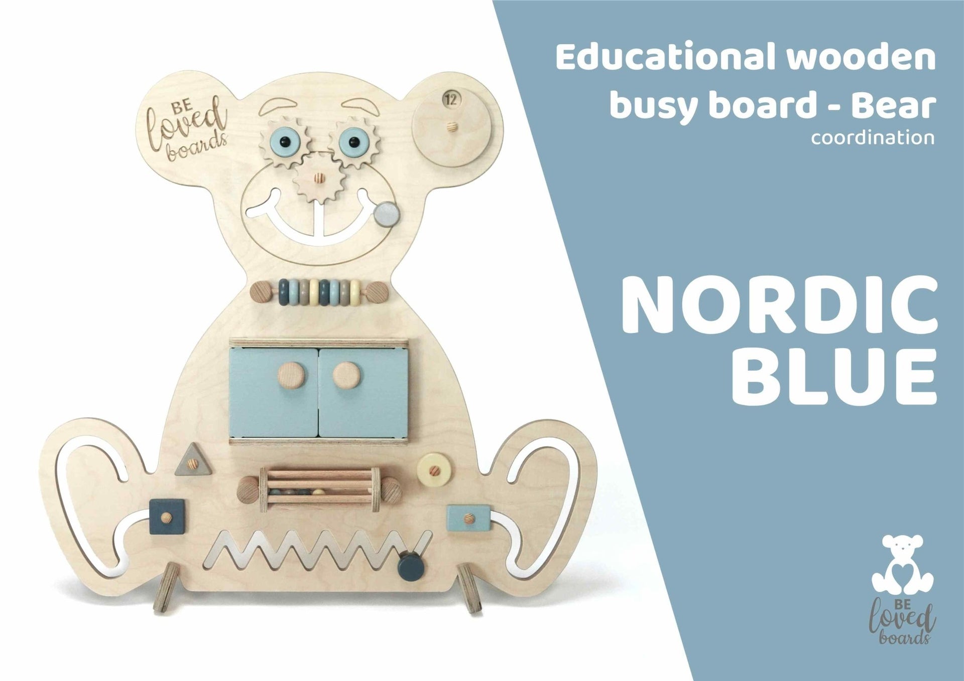 Wooden busy board - Bear - Beloved boards